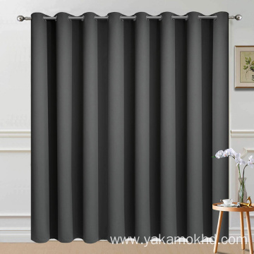 Dark Gray 100% Blackout Patio Door Curtains